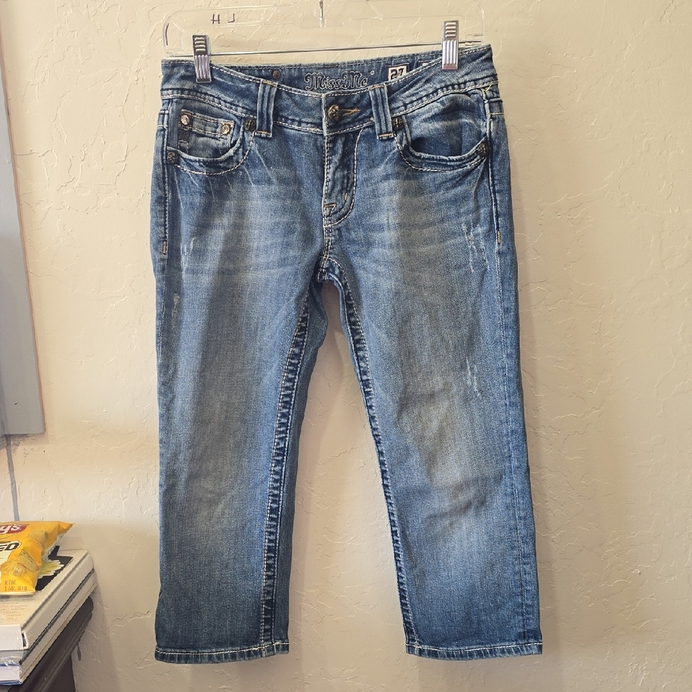 Miss Me Blue Denim Capris